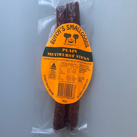 2 Stick Plain Mettwurst 80g