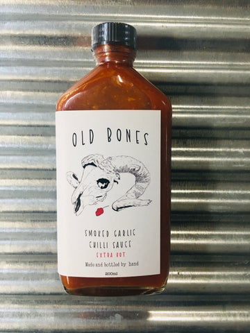 Old Bones EXTRA HOT Smoked Garlic Chilli Sauce 200ml