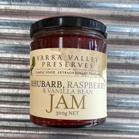 Yarra Valley Rhubarb, Raspberry & Vanilla Bean Jam 300g