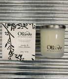 Olive Oil & Soy Wax Candle, Amber & Lotus Blossom 300g