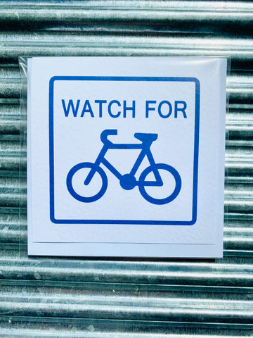 Gatbi Girls Watch for Bicycles Greeting Card (Blue)