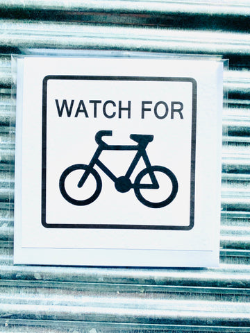 Gatbi Girls Watch for Bicycles Greeting Card (Black)