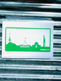 Gatbi Girls Canberra Skyline Green Greeting Card