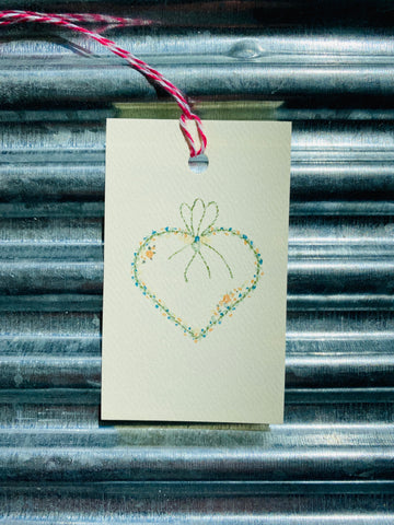 Heart Embroidery Gift Tags from Norma with Love