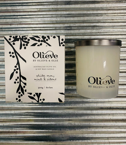 Olive Oil & Soy Wax Candle with White Rum, Mint & Citrus 300g