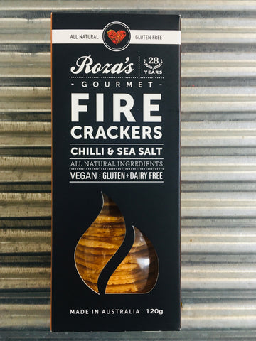 Roza's Gourmet Fire Chilli & Sea Salt Crackers 120g