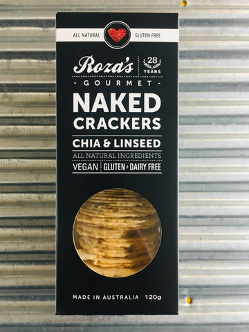 Roza's Gourmet Naked Chai & Linseed Crackers 120g