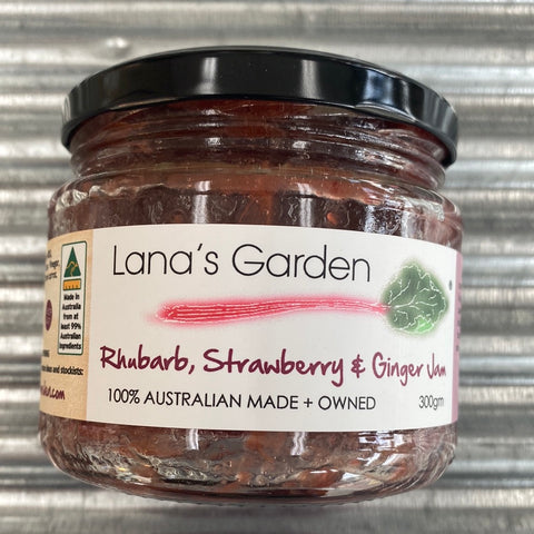 Lana's Rhubarb Strawberry & Ginger Jam 300g