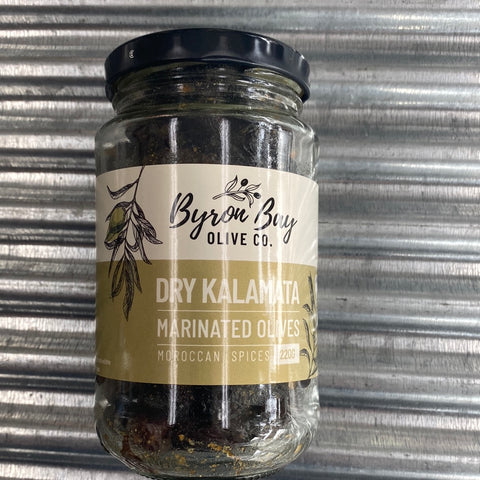 Byron Bay Australian Organic Dried Kalamata Olives marinated in Moroccan Spices 240g