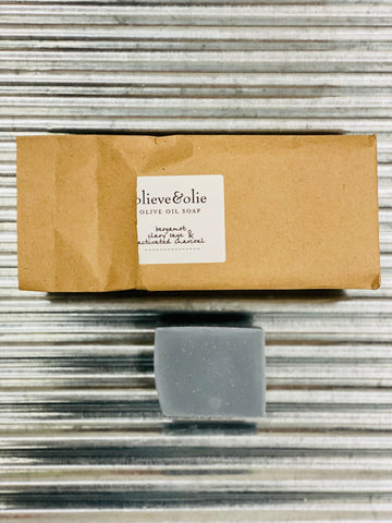 Handmade soap, Bergamot Clary Sage & Activated Charcoal 80g